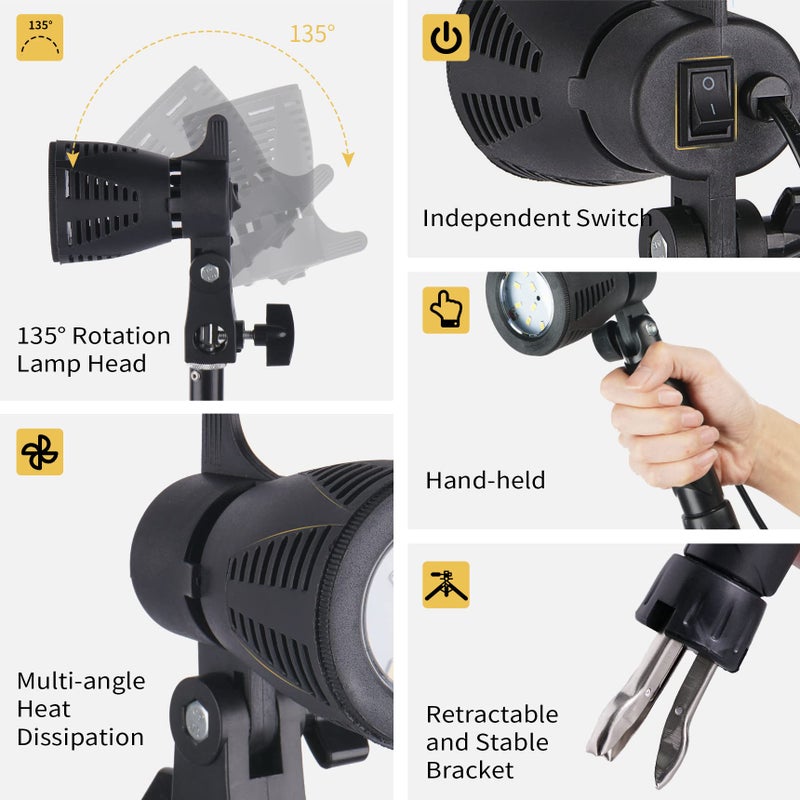 Meking Mini Softbox Photography Lighting Kit, 2700K Tabletop Led Lamp Continuous Warm Lighting System for Small Product Photo Video Studio Shooting, 2 Pieces - Image 3